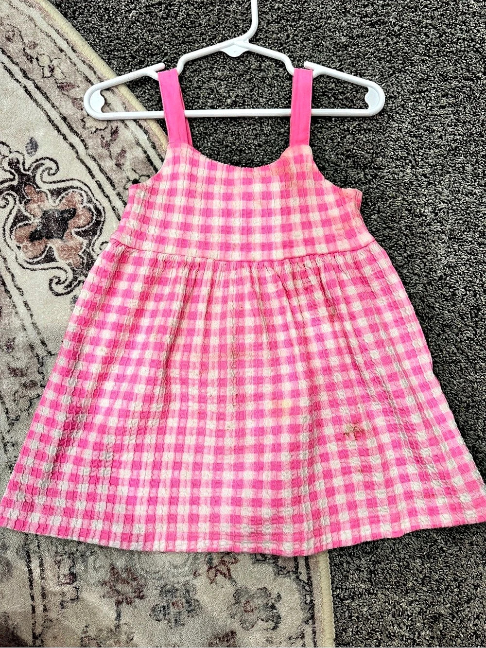 ZARA Gingham Sundress in Pink Baby 3T Like New